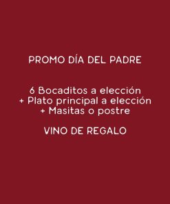 Promo día del Padre - PECETO A LA JARDINERA C/SALSA MADERA, PAPAS NOISETTE Y VERDURA GRILLADA, POSTRE ARTESANAL